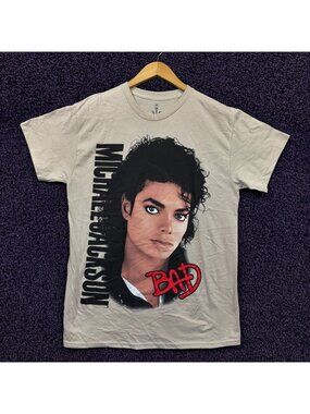 Michael Jackson Bad Album Cover Close-Up Portrait T-Shirt M
